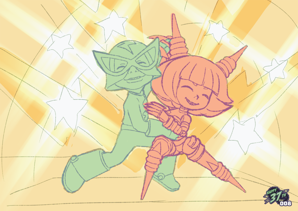 Captain N Elecman and Dynatron dancing crossover